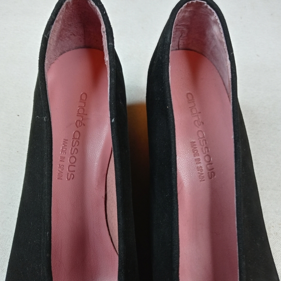 Andre Assous "Gayla" women's black suede 2" heel w - Picture 5 of 9
